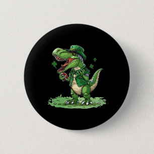 Chapa Redonda De 5 Cm Día de San Patricio T Rex Fútbol Americano Dinosau