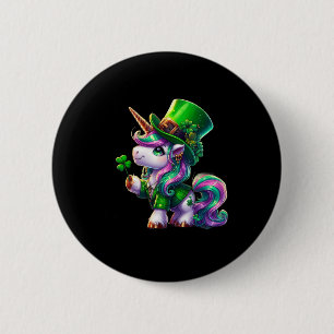 Chapa Redonda De 5 Cm Día de San Patricio Tees Chicas irlandesas unicorn