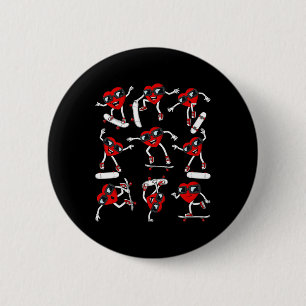 Chapa Redonda De 5 Cm Día de San Valentín Cardíaco Montando Skateboards 