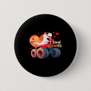 Chapa Redonda De 5 Cm Día de San Valentín de niños Camión Monstruo Trex