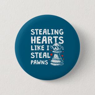 Chapa Redonda De 5 Cm Día de San Valentín divertido ajedrez robando cora