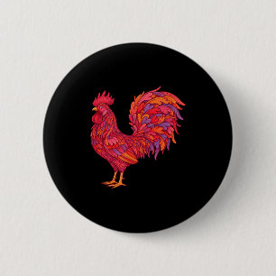 Chapa Redonda De 5 Cm Día de San Valentín Divertido Pollo Corazón Gallin