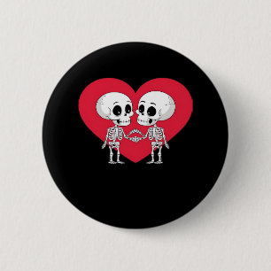 Chapa Redonda De 5 Cm Día de San Valentín Funny Skeleton Hand Heart