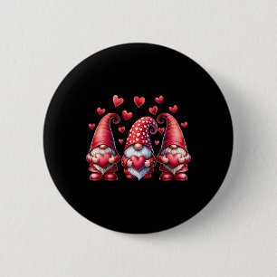Chapa Redonda De 5 Cm Día de San Valentín Gnomes Cute Red Hearts Love Gn