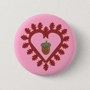 Chapa Redonda De 5 Cm Día de San Valentín Love Heart Acorn