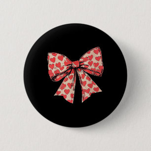 Chapa Redonda De 5 Cm Día de San Valentín Retro Coquette Bow Para Chicas