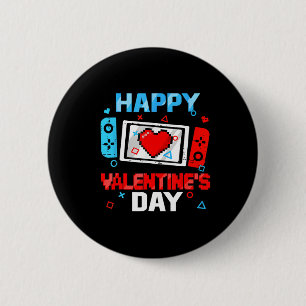 Chapa Redonda De 5 Cm Día de San Valentín Video Game Controller Heart Bo