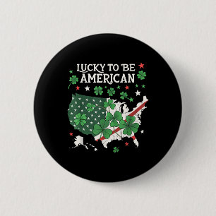 Chapa Redonda De 5 Cm Día de Shamrock Clover Usa St. Patrick