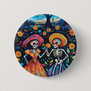 Chapa Redonda De 5 Cm Día del diseño colorido muerto