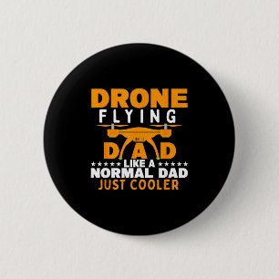 Chapa Redonda De 5 Cm Día del padre dron volando papá como un papá norma