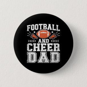 Chapa Redonda De 5 Cm Día del padre fútbol y porristas papá cheerleader