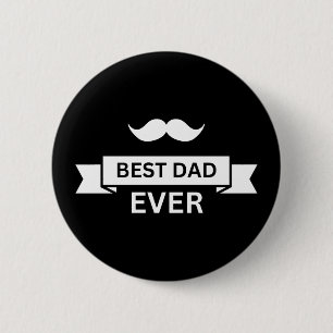 Chapa Redonda De 5 Cm Día del Padre MEJOR PAPÁ DEL MUNDO Tipeo con Bigot