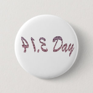 Chapa Redonda De 5 Cm Día del Pi Rosa
