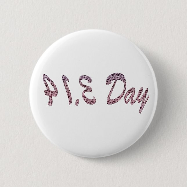 Chapa Redonda De 5 Cm Día del Pi Rosa (Anverso)