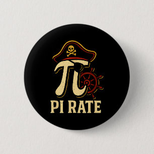Chapa Redonda De 5 Cm Día del pirata divertido de las matemáticas Pi Rat
