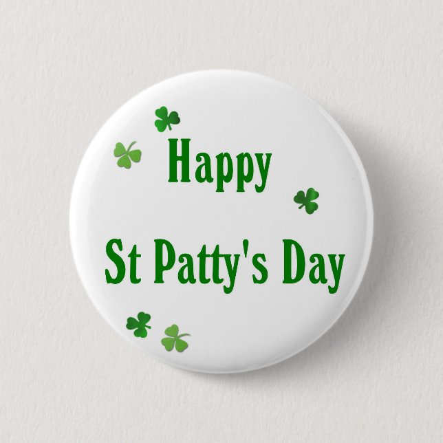 Chapa Redonda De 5 Cm Día del St Patty feliz (Anverso)