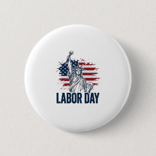 Chapa Redonda De 5 Cm Día del Trabajo Estatua de la Libertad Diseño Patr
