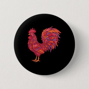 Chapa Redonda De 5 Cm Día divertido de San Valentín Pollo Corazón Gallin
