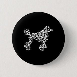 Chapa Redonda De 5 Cm Día estándar del perro de caniche Cute Shamrock St