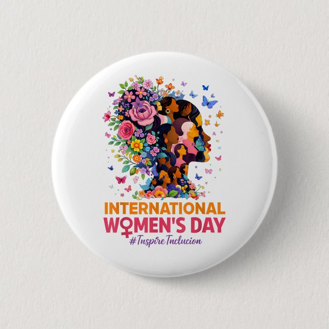 Chapa Redonda De 5 Cm Día Internacional de la Mujer (Anverso)