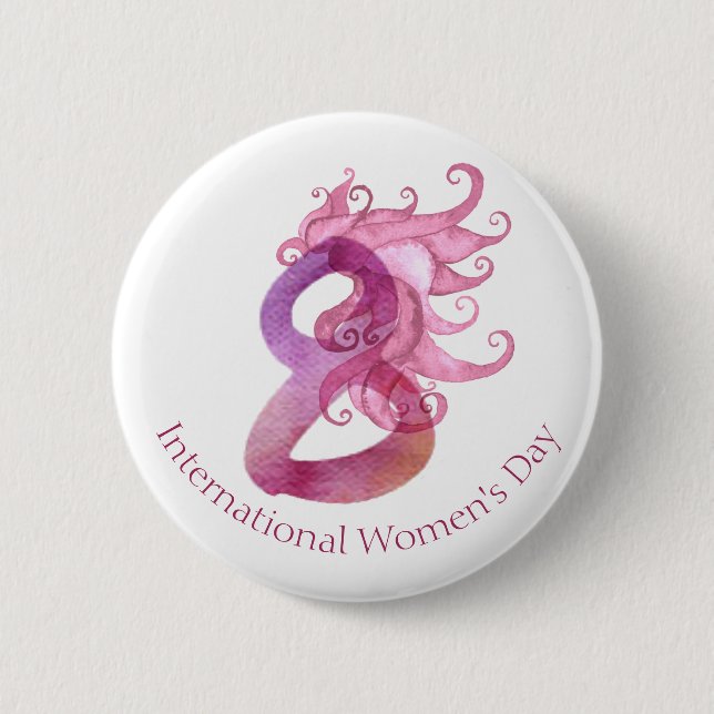 Chapa Redonda De 5 Cm Día Internacional de la Mujer 8 de marzo (Anverso)