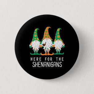 Chapa Redonda De 5 Cm Día irlandés de St Patrick Gnome Shenanigan Leprec