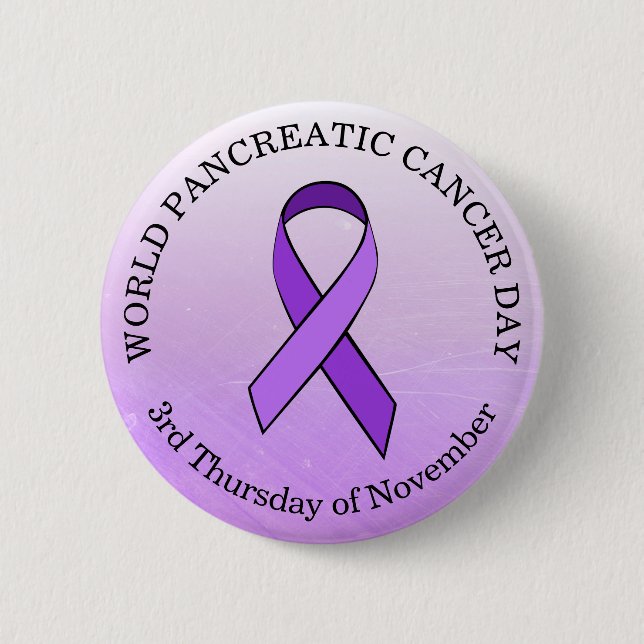 Chapa Redonda De 5 Cm Día Mundial contra el Cáncer Pancreático (Anverso)