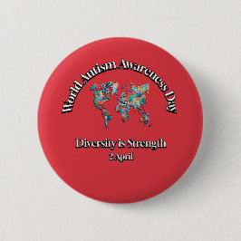 Chapa Redonda De 5 Cm Día Mundial de Conciencia sobre el Autismo. La div