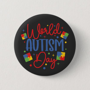 Chapa Redonda De 5 Cm Día Mundial de Concienciación sobre el Autismo Rom