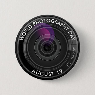 Chapa Redonda De 5 Cm Día Mundial de la Fotografía