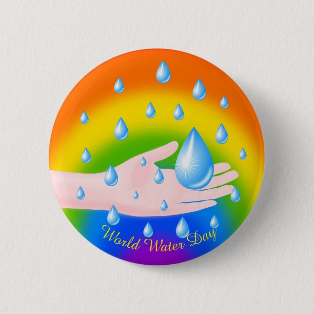 Chapa Redonda De 5 Cm Día Mundial del Agua 22 de marzo (Anverso)
