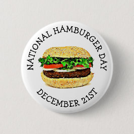 Chapa Redonda De 5 Cm Día Nacional de Hamburguesa