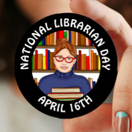 Chapa Redonda De 5 Cm Día Nacional de la Bibliotecología - 16 de abril
