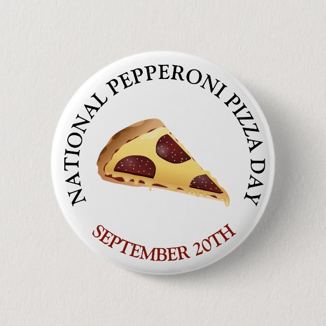 Chapa Redonda De 5 Cm Día nacional de la pizza de Pepperoni (Anverso)