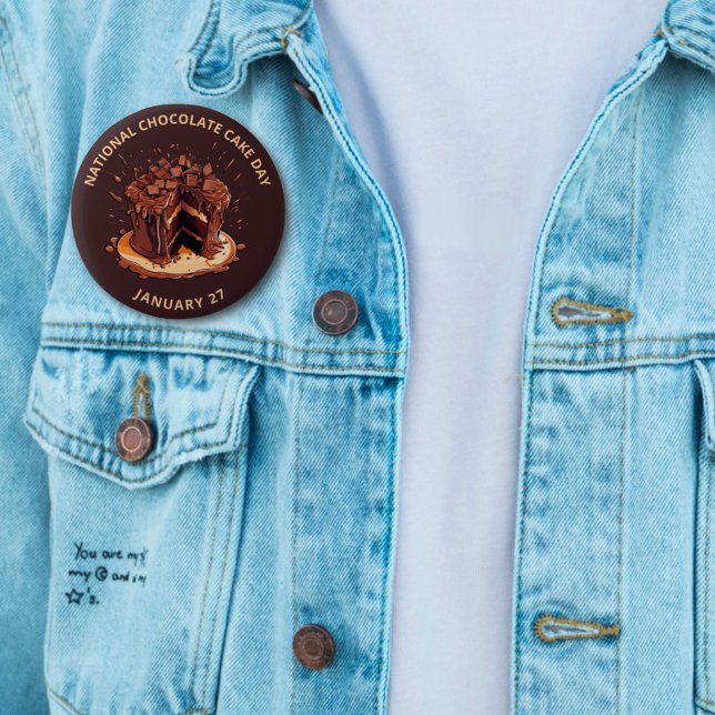 Chapa Redonda De 5 Cm Día Nacional Decadente del Pastel de Chocolate (Subido por el creador)