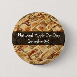 Chapa Redonda De 5 Cm Día nacional del Apple Pie el 3 de diciembre