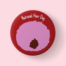 Día Nacional del Cabello - Insignia de Afro Rosa/
