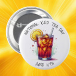 Chapa Redonda De 5 Cm Día Nacional del Té de Hielo 10 de junio<br><div class="desc">Divertidas vacaciones de bebidas. El 10 de junio es el Día Nacional del Té Helado. Botones para los amantes del té,  el personal del restaurante o para regalar como regalo de agradecimiento al cliente.</div>