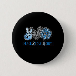 Chapa Redonda De 5 Cm Diabetes Conciencia Paz Cure Leopard Blue Su