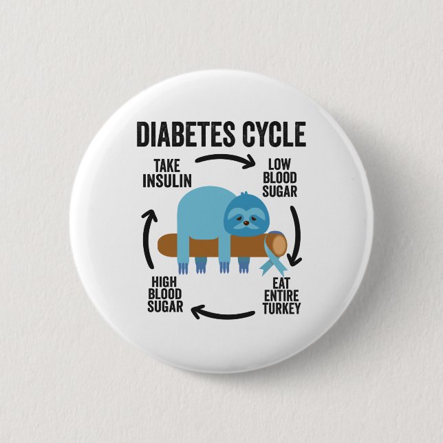 Chapa Redonda De 5 Cm Diabetes Cycle Gracioso Cinta eslora azul Gracias (Anverso)