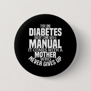 Chapa Redonda De 5 Cm Diabetes Mamá Diversión Tipo 1 T1d Sensibilización