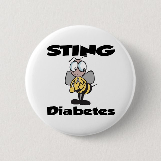 Chapa Redonda De 5 Cm Diabetes STING (Anverso)