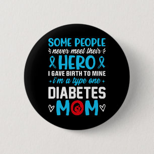 Chapa Redonda De 5 Cm Diabetes Tipo 1 Sobreviviente Mamá - Mujeres T1 Di
