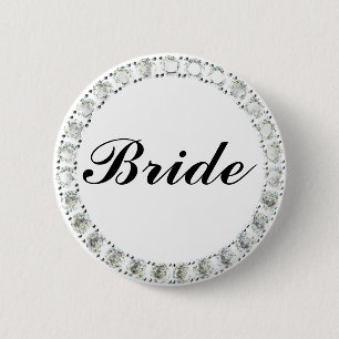 Chapa Redonda De 5 Cm Diamond Bride-white