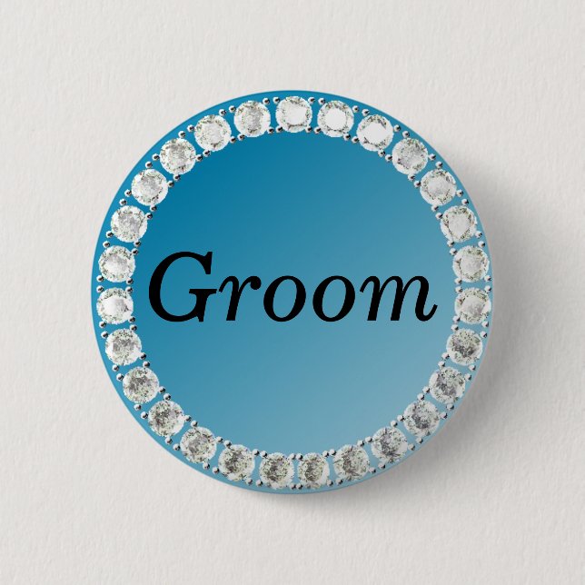 Chapa Redonda De 5 Cm Diamond Groom (Anverso)