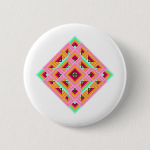 Chapa Redonda De 5 Cm Diamond Quilt in Pink and Green