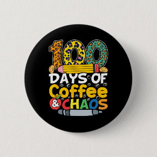 Chapa Redonda De 5 Cm Días De Café Y Caos 100 Días Estudiantes