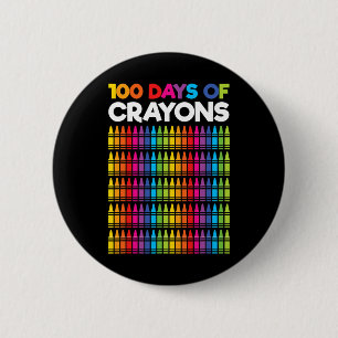Chapa Redonda De 5 Cm Días De Crayones Para Los Niños Chicas 100° Día De