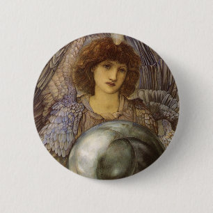 Chapa Redonda De 5 Cm Días de la Creación, Primer Día de Burne Jones