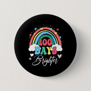 Chapa Redonda De 5 Cm Días más brillantes profesor de arcoiris 100 días 